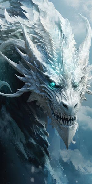 Digital erstellter Eisdrache von Art Bizarre