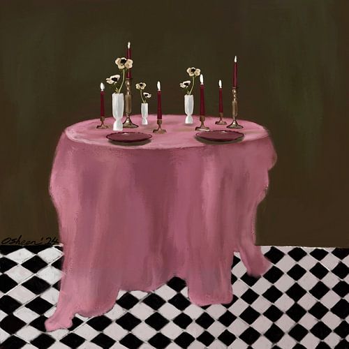 Romantische tafelaankleding