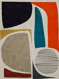 Modern Organic Geometric Abstract Art In Colours by Online Arts