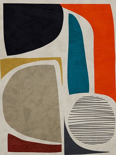 Moderne organische geometrische abstracte kunst in kleuren