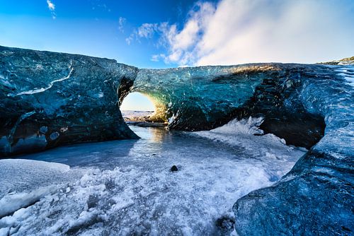 An ice cave in the Breiðamerkurjökull glacier