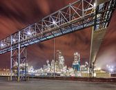 Petrochemische productie-installatie met een grote pijpleiding viaduct van Tony Vingerhoets thumbnail