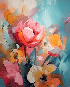 Fleurs aux couleurs pastel sur Studio Allee