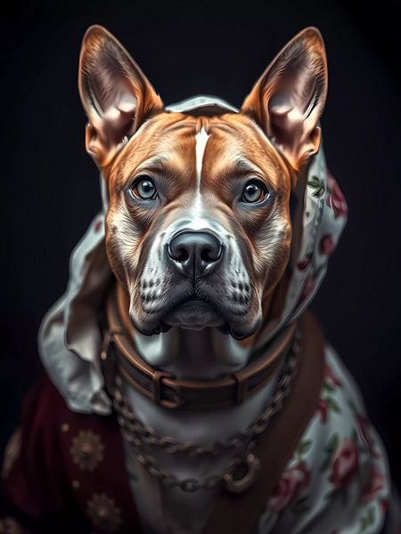 Pitbull in hoodie by haroulita