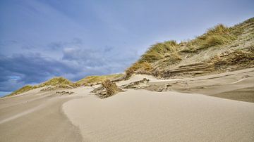 strand en duin tijdens een storm van eric van der eijk