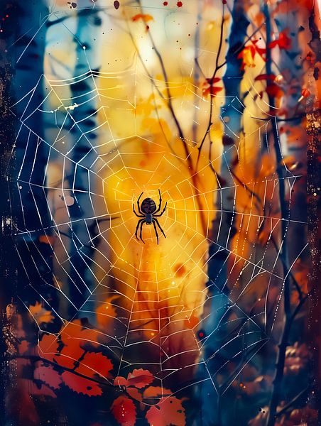 Spider in the web by PrintiSky