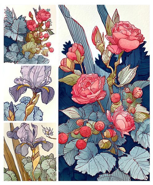 garden flowers illustration, by Ariadna de Raadt-Goldberg