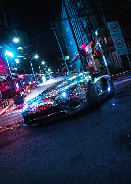 Neon Ghost Lamborghini by John Dan