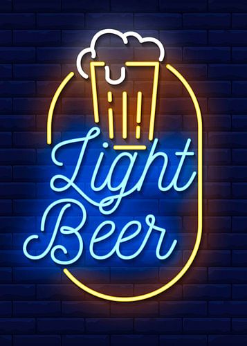 Licht bier Neon Retro Bar