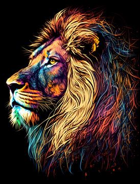 Colorful Lion, Illustration V2 by drdigitaldesign