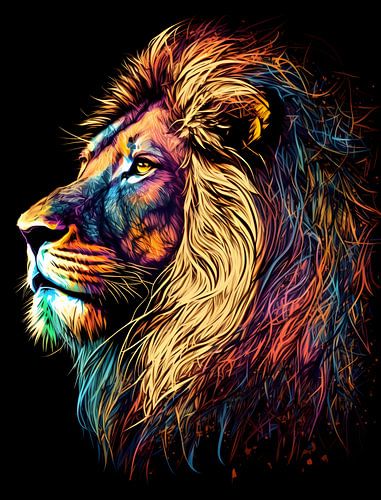 Colorful Lion, Illustration V2