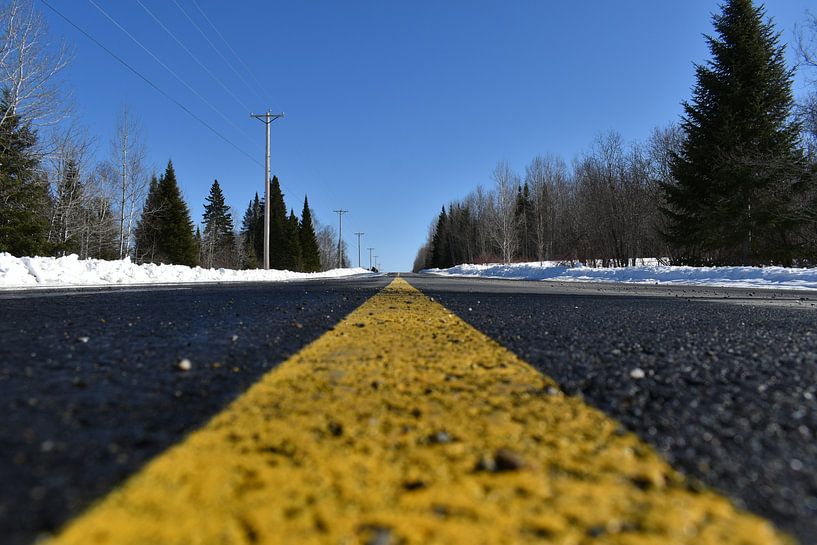 A country road in winter by Claude Laprise