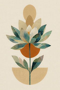 Minimalistische Lotus in Boho Japandi Stijl