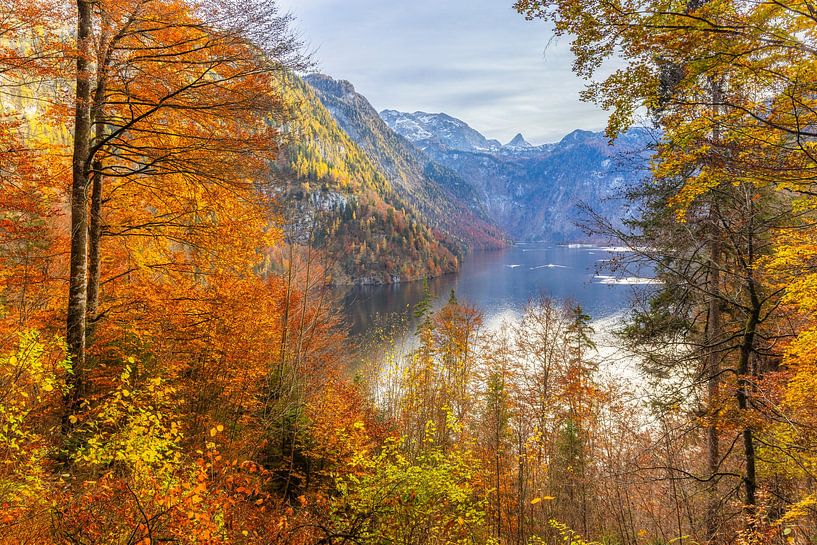 Uitzicht op de Königssee in de herfst van Daniela Beyer