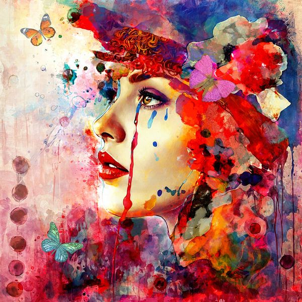 The tear in watercolour by Arjen Roos