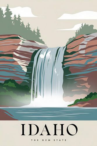 Affiche de voyage vintage de l'Idaho