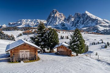 Le romantisme d'un chalet sur le SeiSer Alm Tyrol du Sud sur Achim Thomae Photography