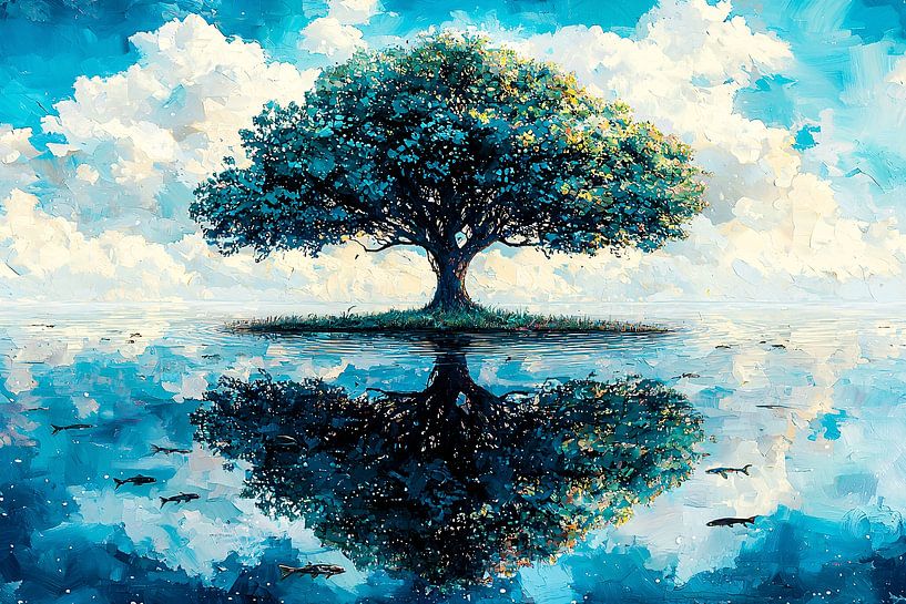 Tree with reflection in water by Imperial Art House