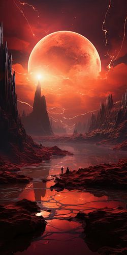 Digital created bizarre fairy tale landscape on alien planet