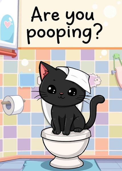 Chat noir Mème drôle &quot;Are You Pooping&amp;quot ; par MIROKKU