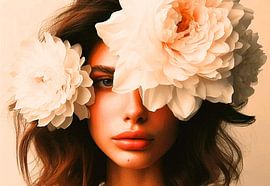 Hidden behind the peonies. by Ineke de Rijk