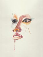 Abstracte aquarel van kleurrijk gezicht