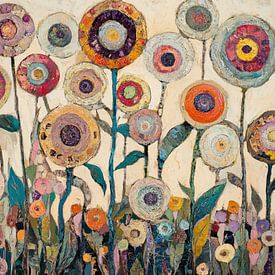 Kreisblumen | Lebendige Blumenszenen von Wunderbare Kunst