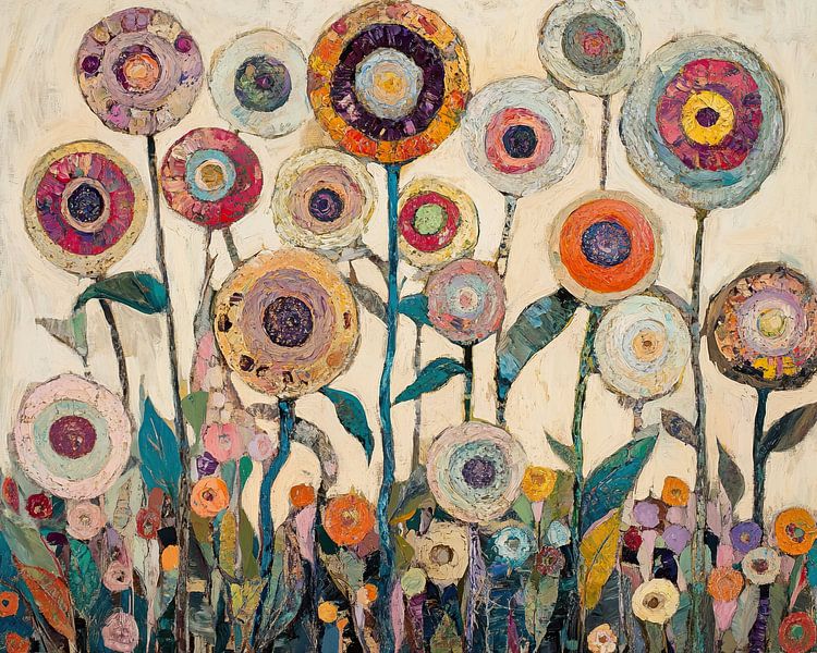 Circle Flowers | Vibrant Flower Scenes by Wonderful Art