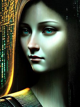 Matrix-Version der Mona Lisa von Leonardo da Vinci von Retrotimes