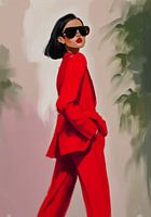 Urban Elegance (Woman in Red)