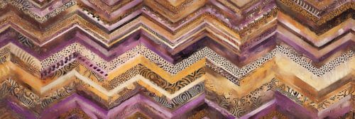 Golvend Panorama in Paars en Goud