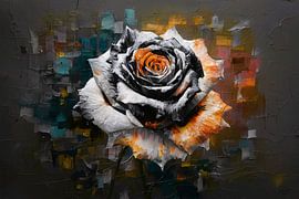 Colourful Abstraction of a Rose by Art & Soul Creations