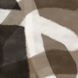 Modern abstract minimalist art. Organic shapes and lines in neutral colors. Waterfall. by Dina Dankers