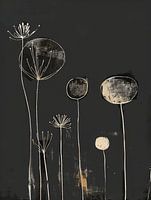 Botanical print in Japandi style
