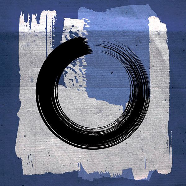 Scandinavisch Japandi Zen Blauw van Mad Dog Art