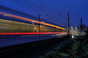Voorbijrijdende trein in Venlo
