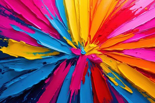 Explosion de peinture colorée en mouvement