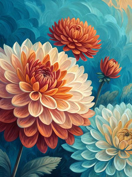 Dahlias en fleurs par Artistic