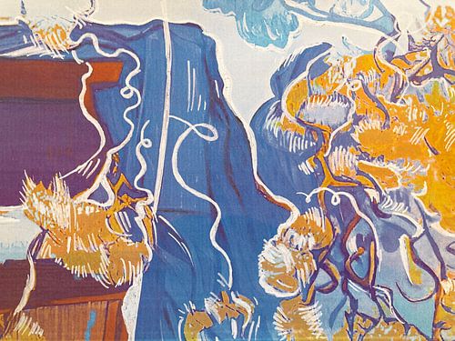 Feuillage bleu et jaune