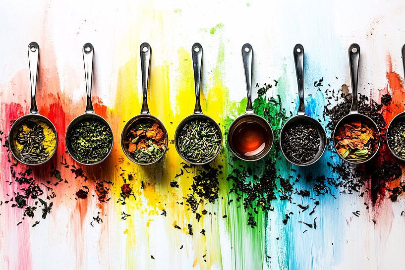 Colourful spoons with herbs by Art & Soul Creations
