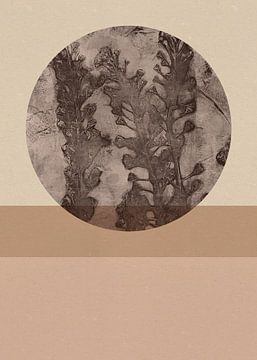 Zen wabi-sabi abstracte botanische kunst in Japandi stijl nr. 8 van Dina Dankers