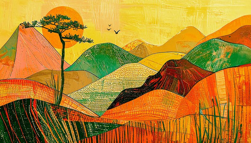 Moderne abstrakte Malerei. Serie: Landschaft in Strukturen - 2 von Studio Pieternel