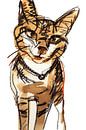 Katzenskizze I von Gemälde Liesbeth Serlie Miniaturansicht