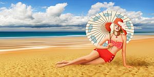 Bikinischönheit am Strand