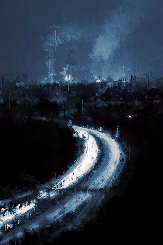 Highway with industry in the Ruhr area