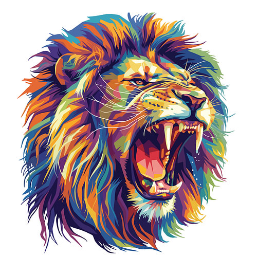 Lion WPAP Pop-Art-Illustration – Metallposter