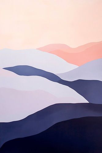 Glooiende heuvels in pastelkleuren