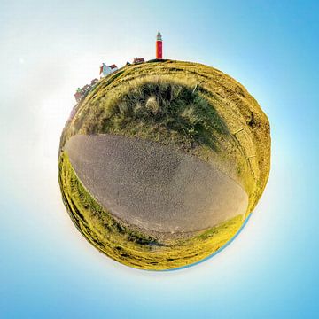 Tiny Planet Eierland Phare Texel sur Texel360Fotografie Richard Heerschap