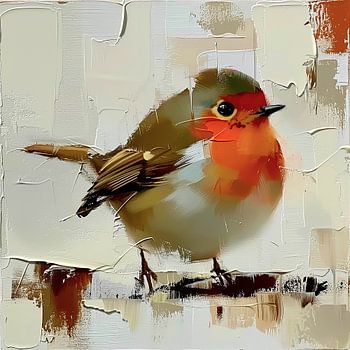 Farbspiel: Rotkehlchen-Porträt