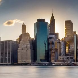 Manhattan Skyline New York coucher de soleil - panorama sur Remco Malestein
